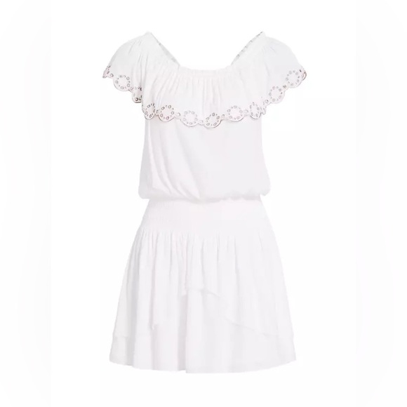 NEW WITH TAGS Ramy Brook White Cynthia Flounce Minidress ~ Medium - Picture 6 of 10